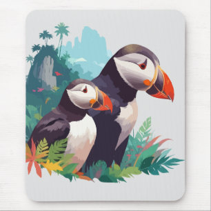 Puffin Vector Art Animal In The Majestic Nature Mouse Mat
