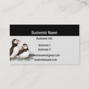 Puffin Watercolor BirdNature Wildlife Business Card