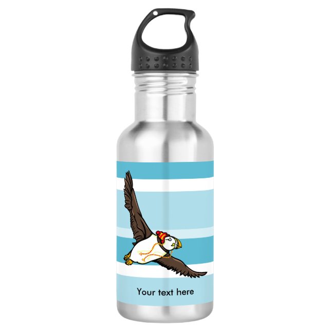 Puffin Wearing A Hat A Knitted Hat 532 Ml Water Bottle (Front)