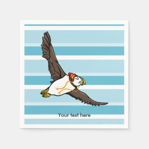 Puffin Wearing A wooly winter hat Napkin
