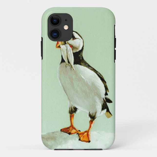 Puffin with Fish Case-Mate iPhone Case (Back)
