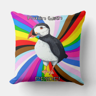 Puffin With Pride! - LGBTQ+ Cushion