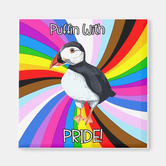 Puffin With Pride! - LGBTQ+ Magnet (Front)