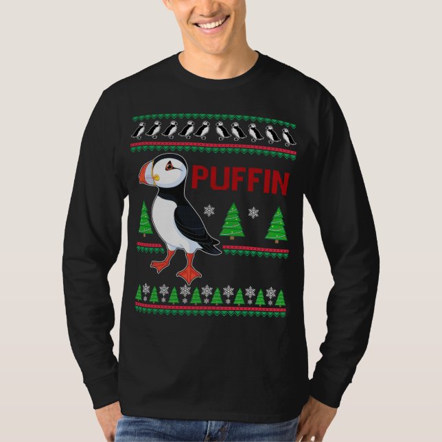 Puffin Xmas Ugly Sweater Puffins Lover Funny Cute (Front)