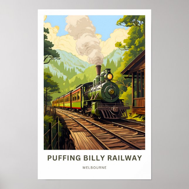 Puffing Billy Railway Melbourne Travel Print (Front)