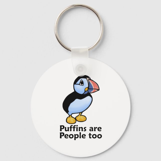 Puffins are People too Key Ring (Front)