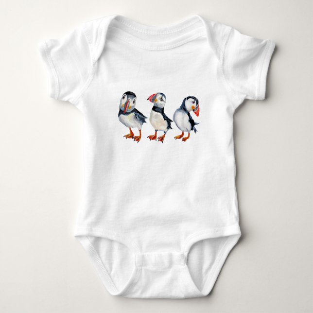 Puffins Baby Bodysuit (Front)