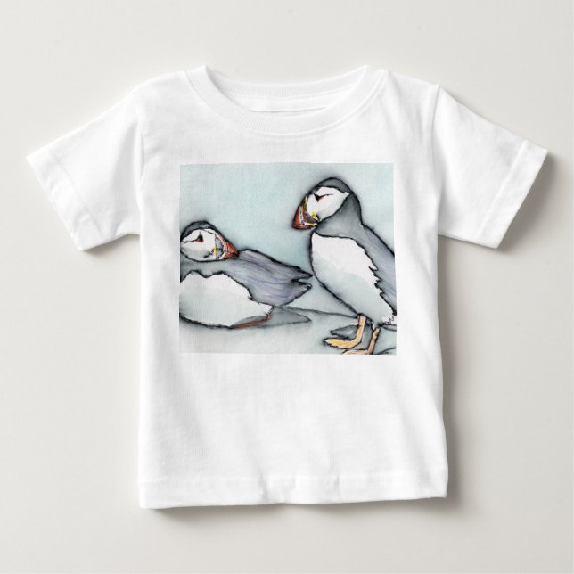puffins baby T-Shirt (Front)