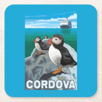 Puffins & Cruise Ship - Cordova, Alaska