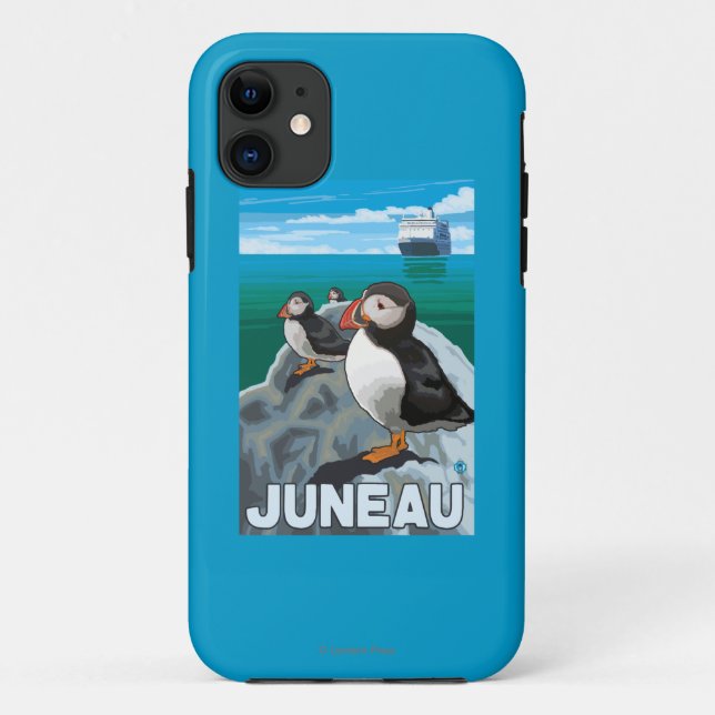 Puffins & Cruise Ship - Juneau, Alaska Case-Mate iPhone Case (Back)