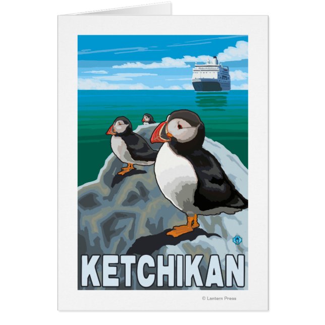 Puffins & Cruise Ship - Ketchikan, Alaska (Front)