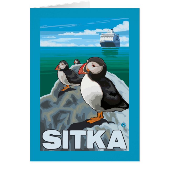 Puffins & Cruise Ship - Sitka, Alaska (Front)