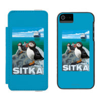 Puffins & Cruise Ship - Sitka, Alaska