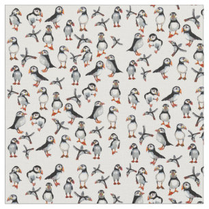 Puffins Pattern Fabric