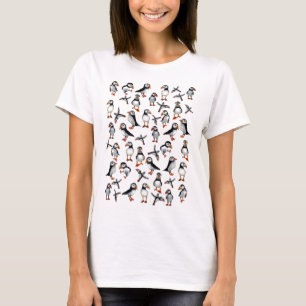 Puffins Pattern T-Shirt