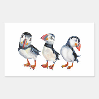 Puffins Rectangular Sticker