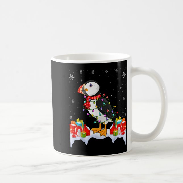Puffins Wearing Xmas Light - Puffins Lover Christm Coffee Mug (Right)