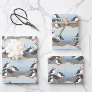 Puffins Wrapping Paper Sheets