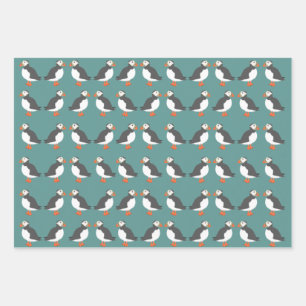 Puffins Wrapping Paper Sheets