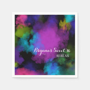 Puffs of Colour Makeup Beauty Chic Glamour Party Napkin