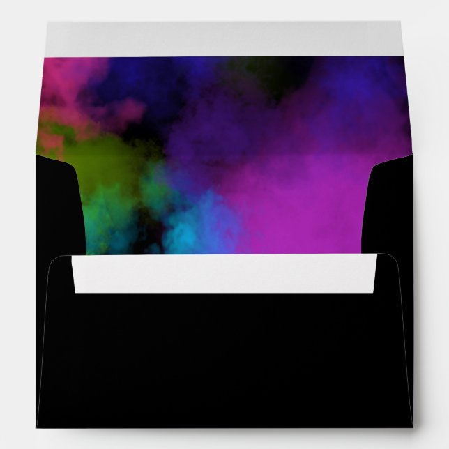 Puffs of Colour Makeup Beauty Party Invitation Envelopes (Back (Bottom))