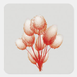 Puffy Blooms Square Sticker