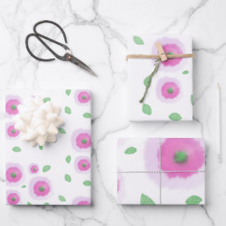 Puffy Blooms Wrapping Paper Sheet