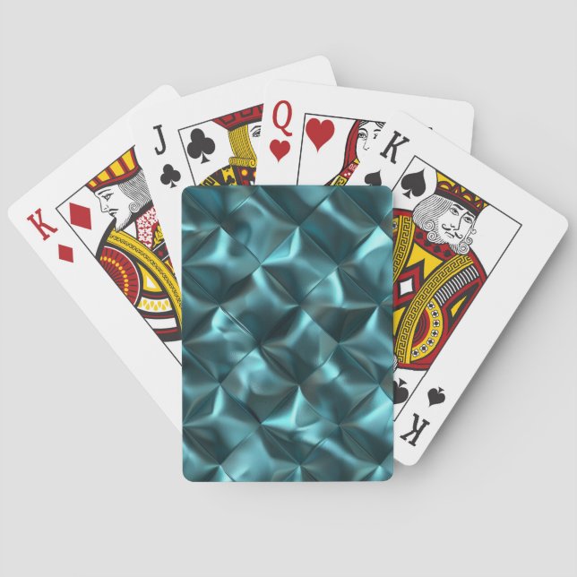 Puffy Blue Green Teal  Playing Cards (Back)