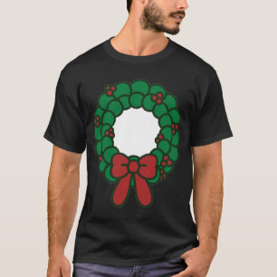Puffy Christmas Wreath with Red Bow T-Shirt