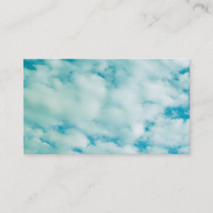 puffy clouds business card template nature photo