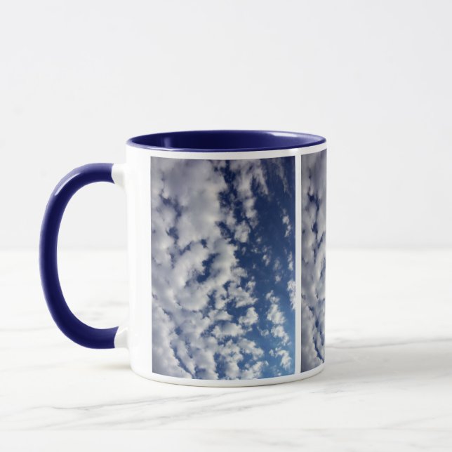Puffy Clouds On Blue Sky Mug (Left)