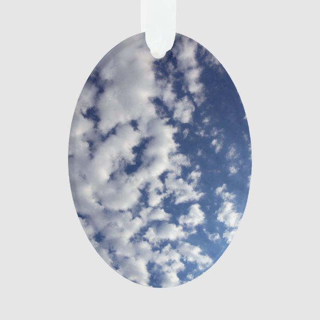 Puffy Clouds On Blue Sky Ornament (Front)
