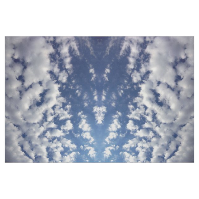Puffy Clouds On Blue Sky Photo Fabric (Fat Quarter)