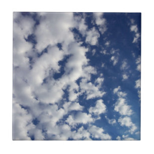 Puffy Clouds On Blue Sky Tile