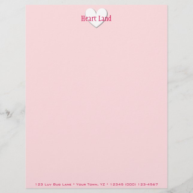 Puffy Heart Personalised Letterhead (Front)