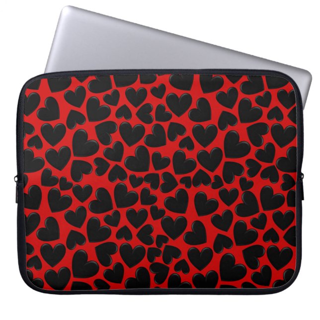 Puffy Hearts Laptop Sleeve (Front)