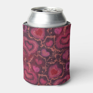 Puffy hearts romantic love pink red valentines day can cooler