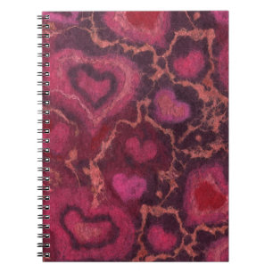 Puffy hearts romantic love pink red valentines day notebook