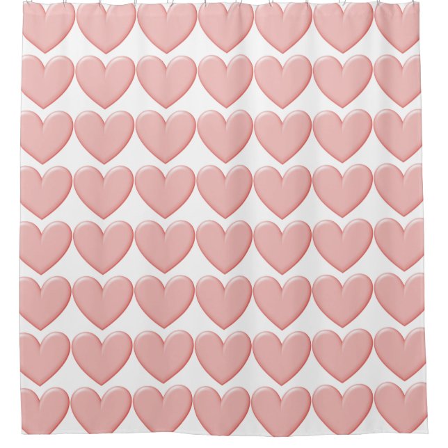 Puffy Hearts Shower Curtain (Front)