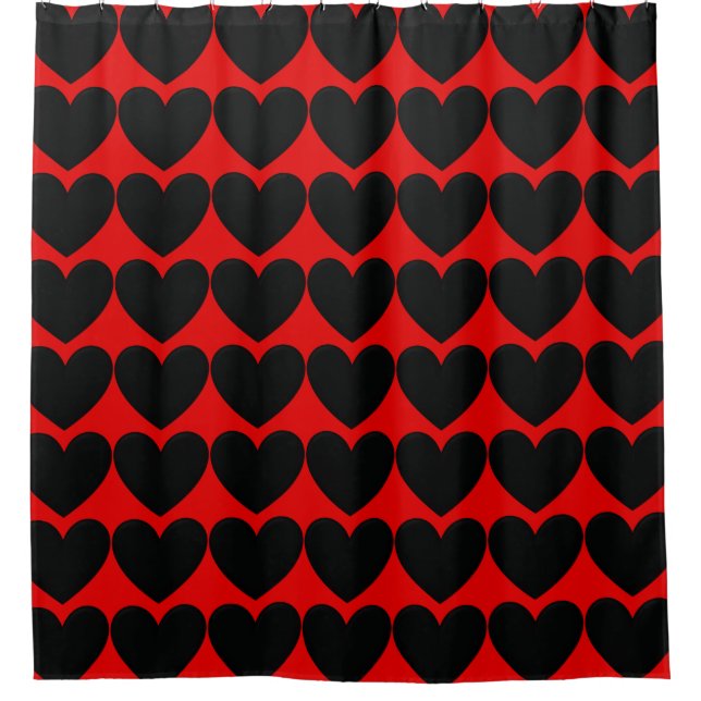 Puffy Hearts Shower Curtain (Front)