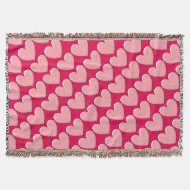 Puffy Hearts Throw Blanket (Front)