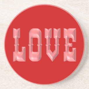 Puffy Pink LOVE Coaster