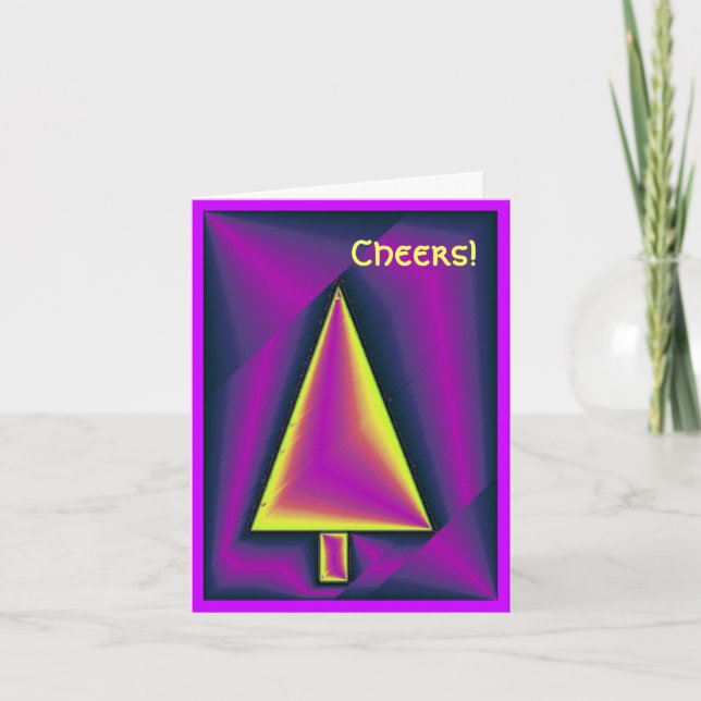 Puffy Purple Holiday Tree Edgy Modern (Front)