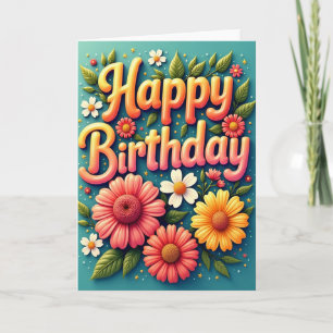 Puffy Text Birthday Card