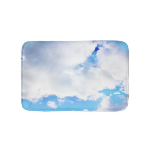 Puffy White Clouds and Blue Sky Bath Mat