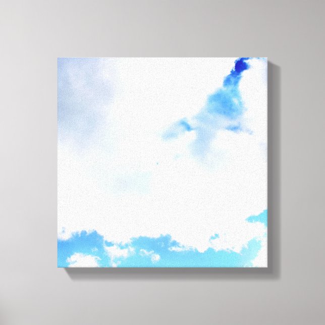 Puffy White Clouds and Blue Sky Canvas Print (Front)