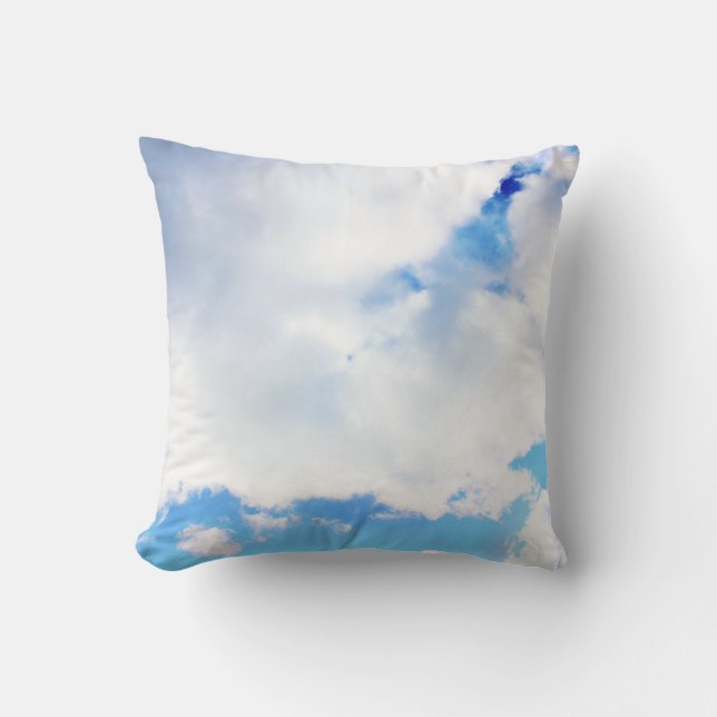 Puffy White Clouds and Blue Sky Cushion (Front)