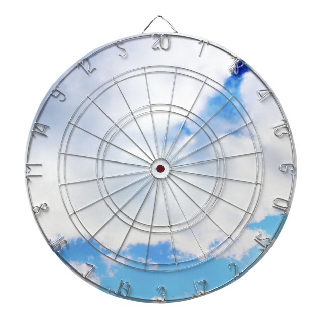 Puffy White Clouds and Blue Sky Dartboard (Front)