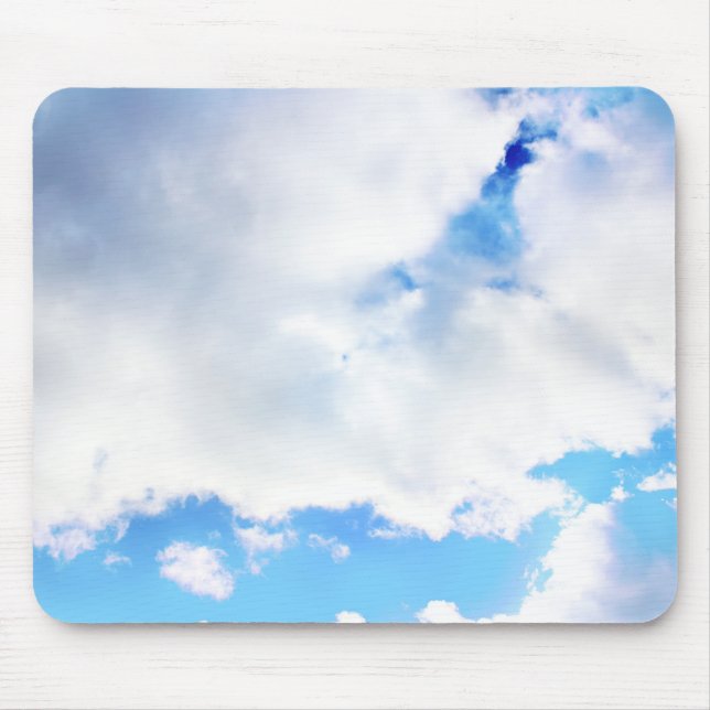 Puffy White Clouds and Blue Sky Mouse Mat (Front)