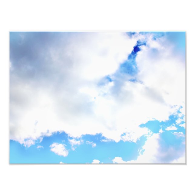 Puffy White Clouds and Blue Sky Photo Print (Front)